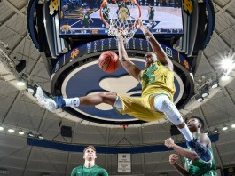 Dec 19, 2017; South Bend, IN, USA; Notre Dame Fighting Irish forward Bonzie Colson (35) dunks in the second half against the Dartmouth Big Green at the Purcell Pavilion. Mandatory Credit: Matt Cashore-USA TODAY Sports